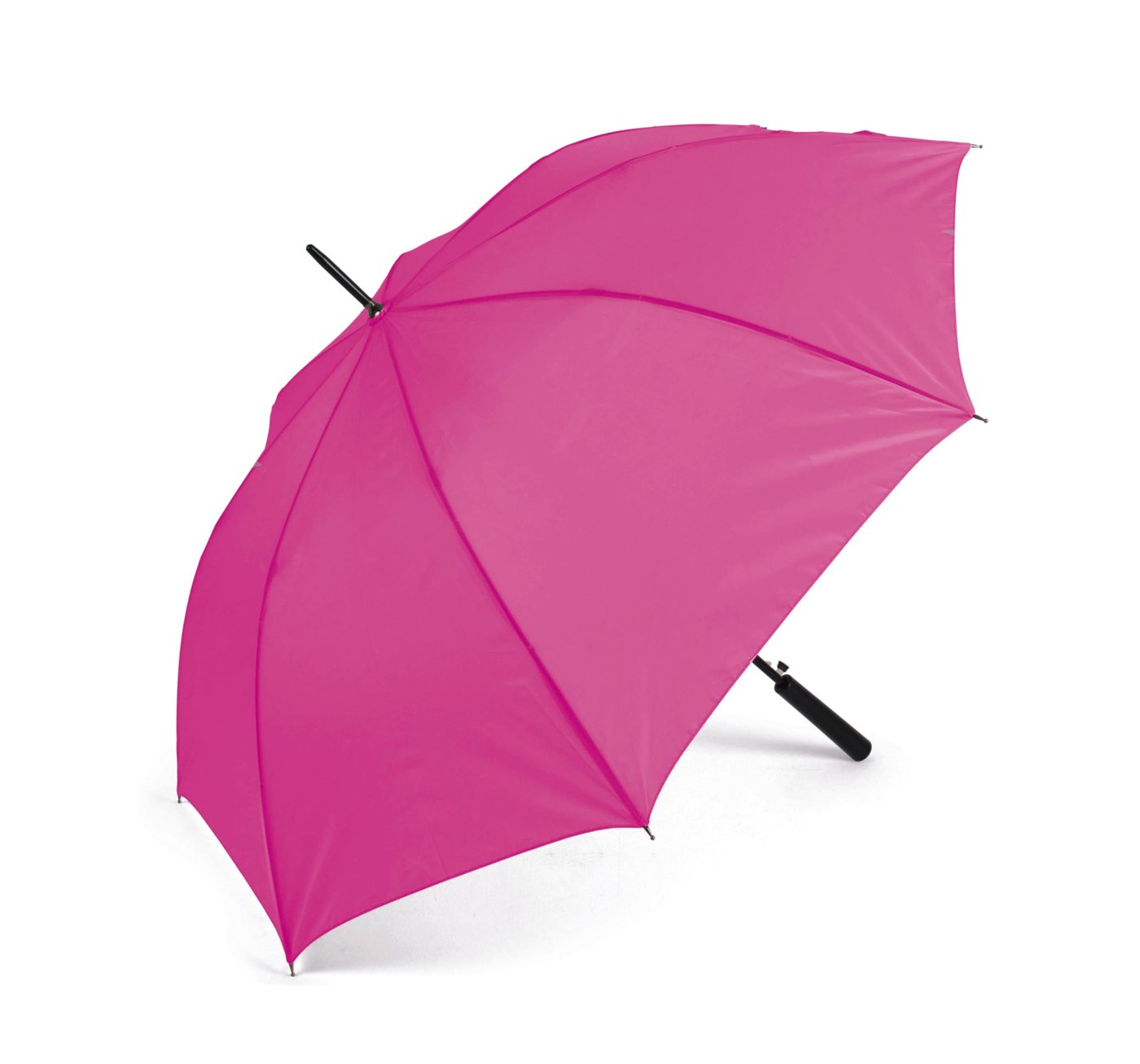 Fuchsia golfparaplu, opengeklapt