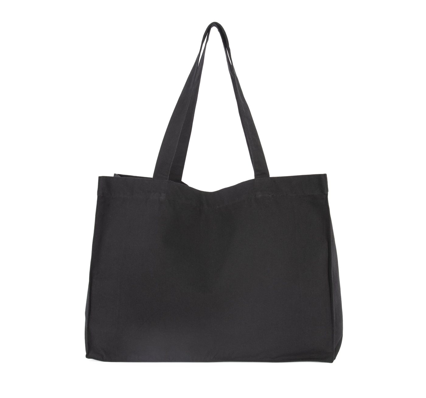 Zwarte grote shopper van gerecycled katoen