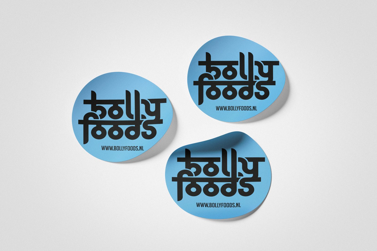 Blauwe stickers van Bollyfoods