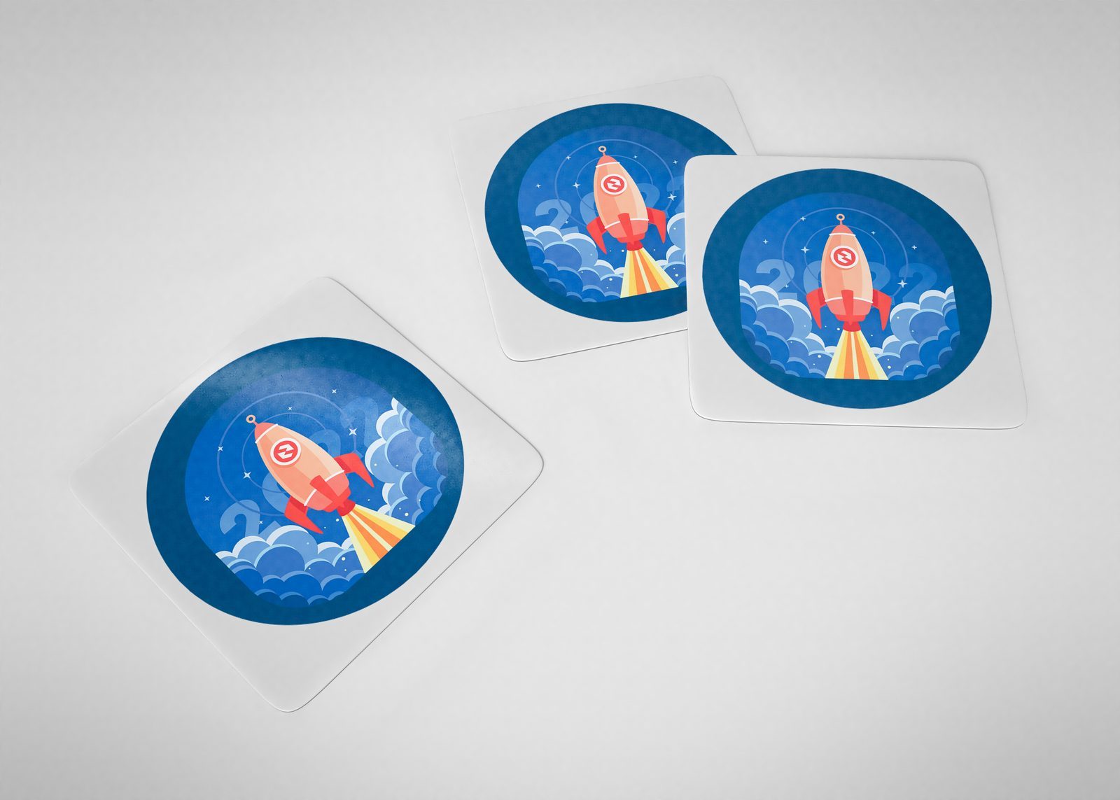 Stickers in de vorm van een raket