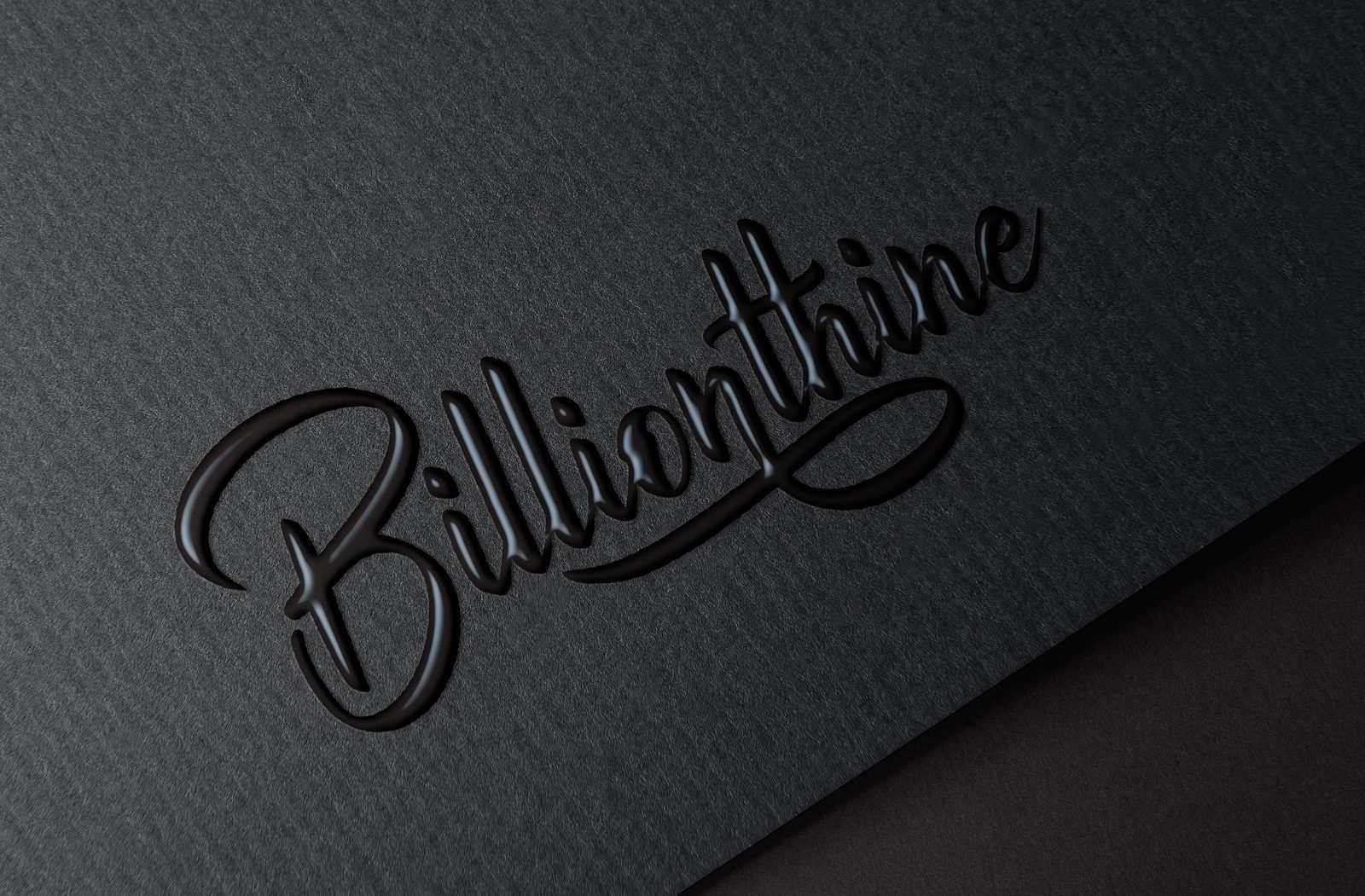 Zwart papier met een logo in reliëf