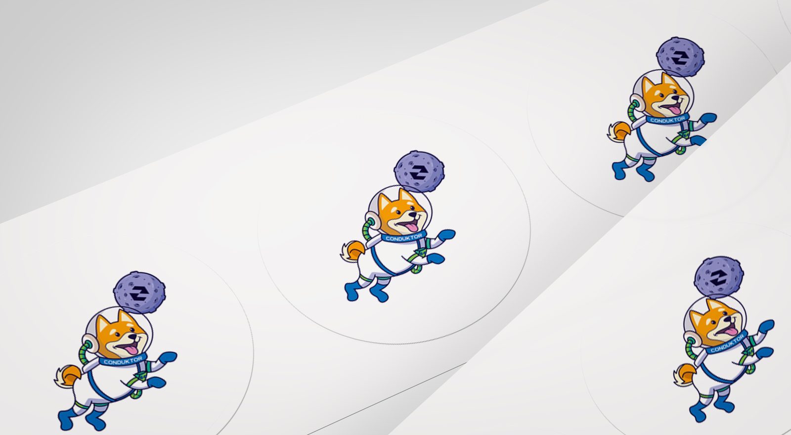 Stickerrol met hond-illustratie