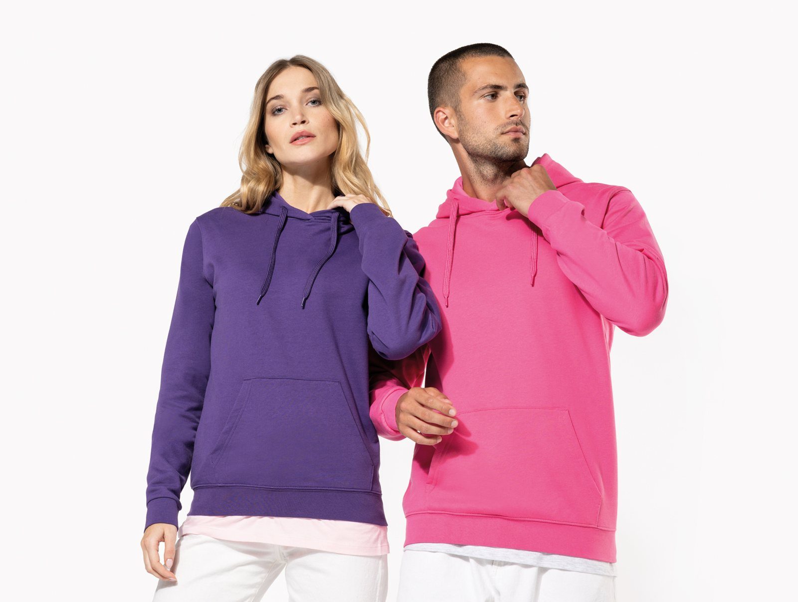 Kariban Basic+-hoodies in paars en roze