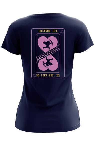 Dark blue shirt with a lustrum design on the back