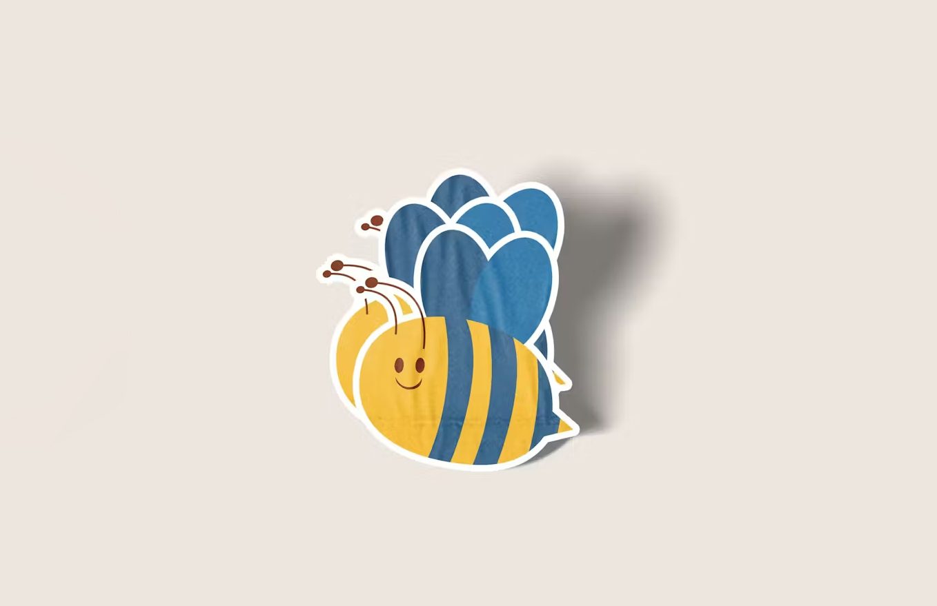 Detail van een geprinte sticker